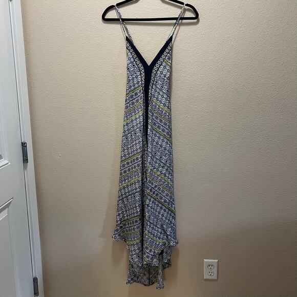 ASTR The Label Navy Multi Medallion Coastal Beach Tie Back Maxi Dress NWT Sz M - Picture 2 of 11